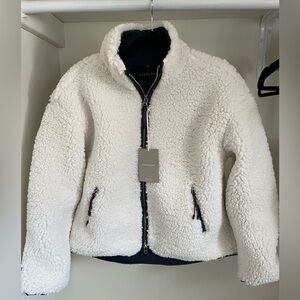 Everlane The ReNew Fleece Full Zip in Bone